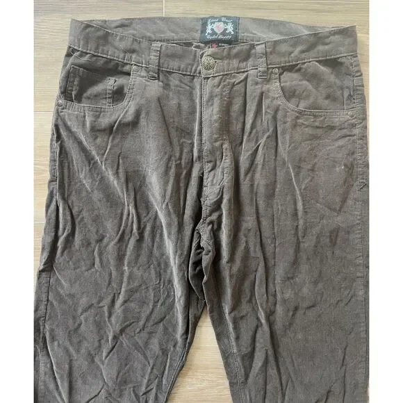 36 x 30 Mens Dark Brown Cotton Corduroy Pants Lions Crest by English Laundry - Picture 6 of 8